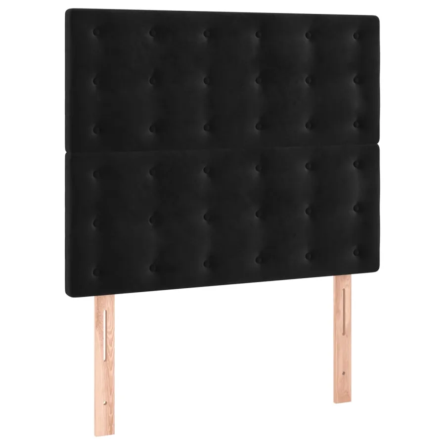 Sommier à lattes de lit avec matelas Noir 90x200 cm Velours - 5
