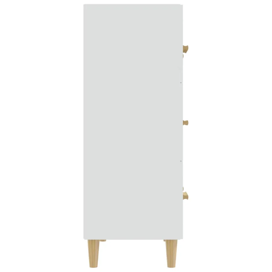 Buffet Blanc 70x34x90 cm Bois d'ingénierie - 4