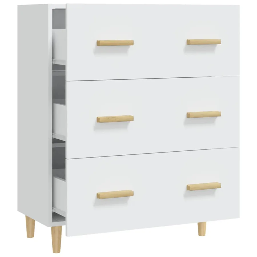 Buffet Blanc 70x34x90 cm Bois d'ingénierie - 5