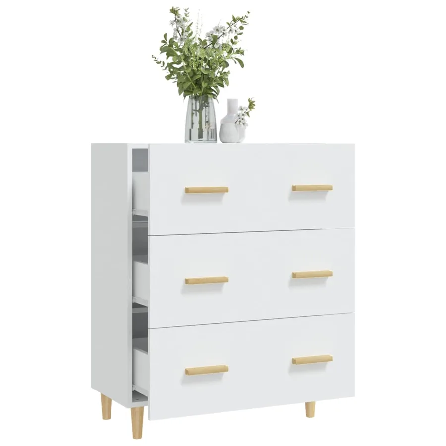 Buffet Blanc 70x34x90 cm Bois d'ingénierie - 7