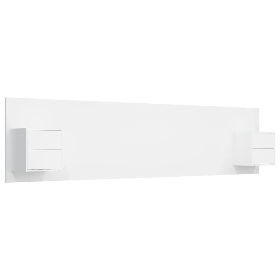 Tête de lit avec armoires Blanc Bois d'ingénierie - 2
