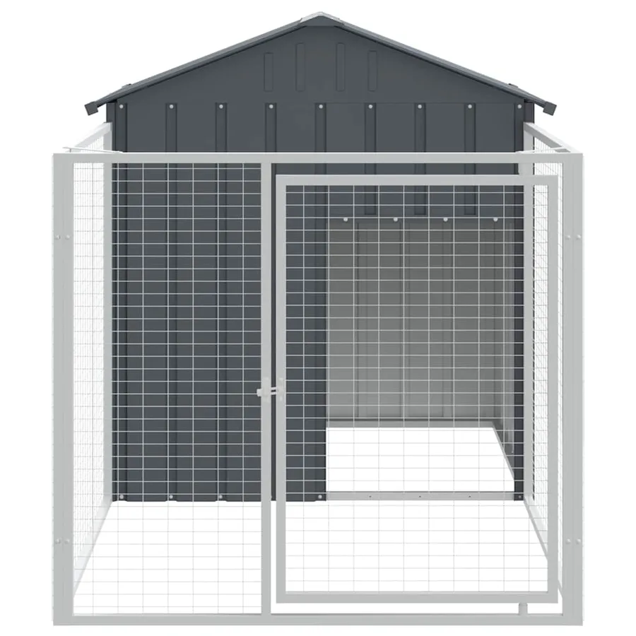 Niche pour chien avec cour anthracite 117x201x123 cm - 3