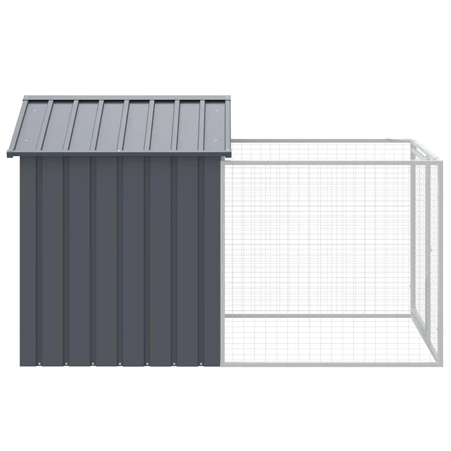 Niche pour chien avec cour anthracite 117x201x123 cm - 4