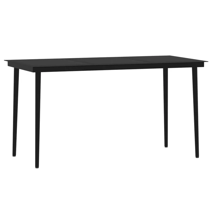 Ensemble à manger de jardin 7 pcs Noir - 5