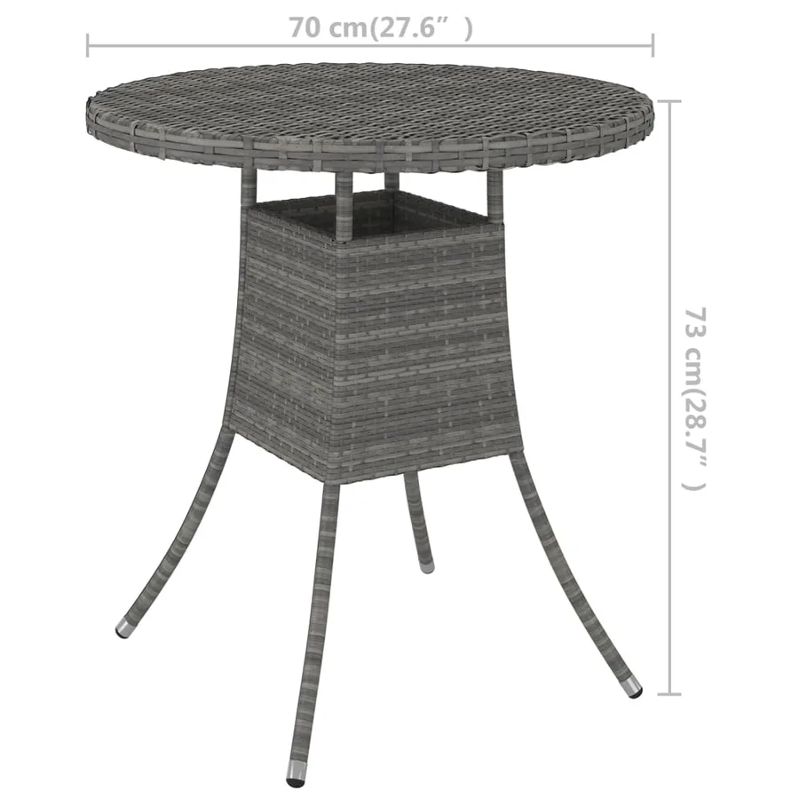 Table de jardin Gris 70x70x73 cm Résine tressée - 5
