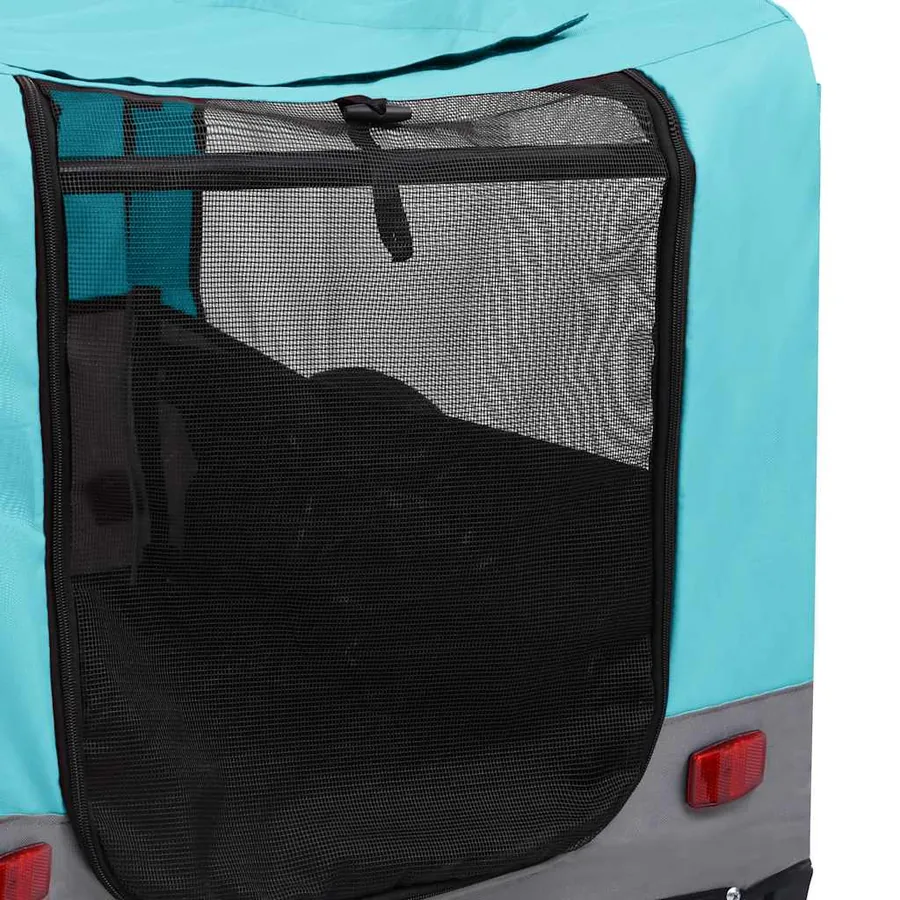 Remorque de vélo pour chiens et poussette 2-en-1 bleu et gris - 8
