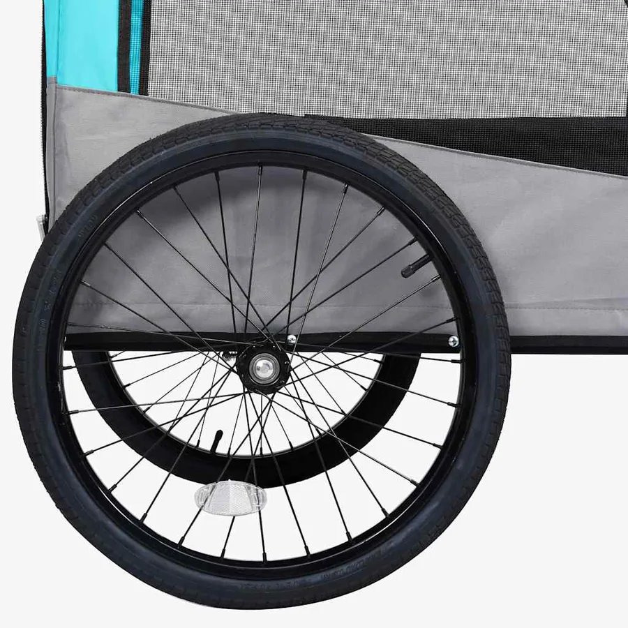 Remorque de vélo pour chiens et poussette 2-en-1 bleu et gris - 9