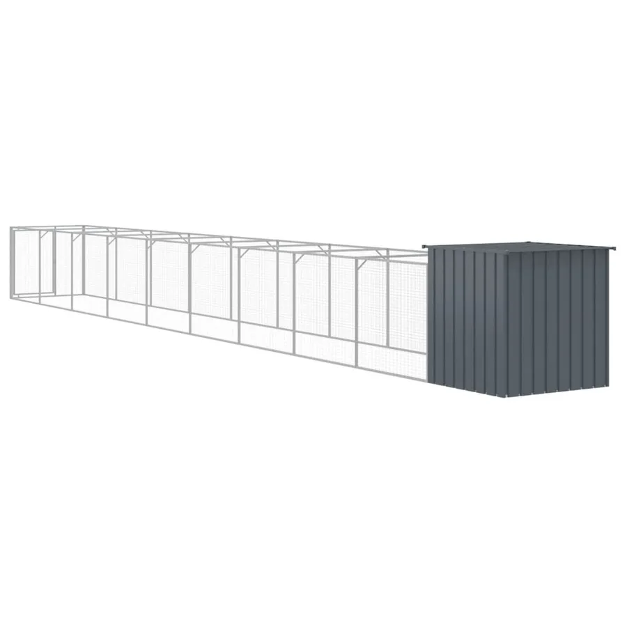 Niche pour chien avec cour anthracite 110x1017x110 cm - 5