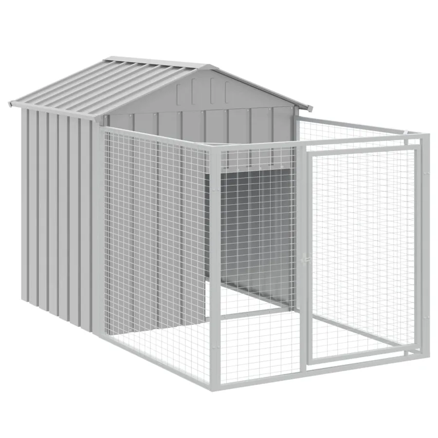 Niche pour chien avec toit gris clair acier galvanisé - 6