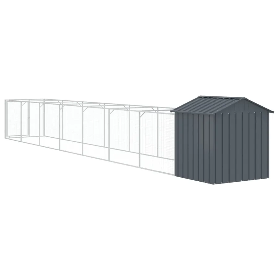 Niche pour chien avec toit anthracite acier galvanisé - 5