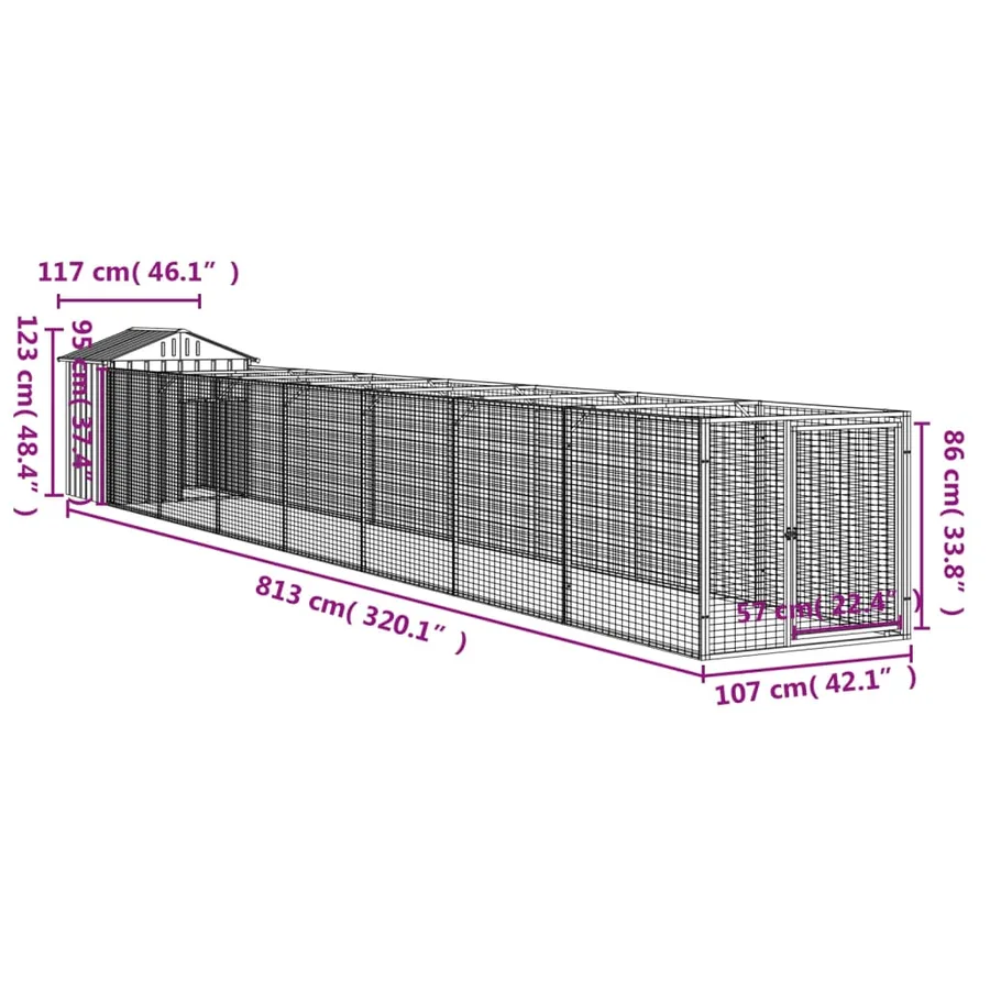 Niche pour chien avec toit anthracite acier galvanisé - 9