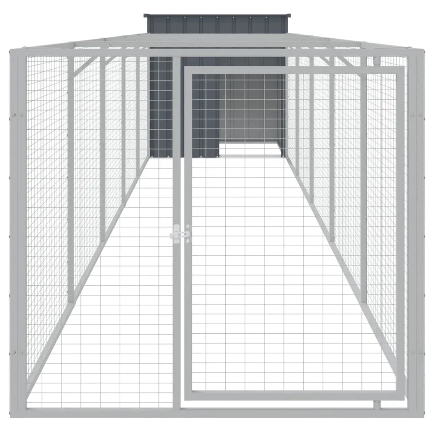 Niche pour chien avec cour anthracite 110x609x110 cm - 3