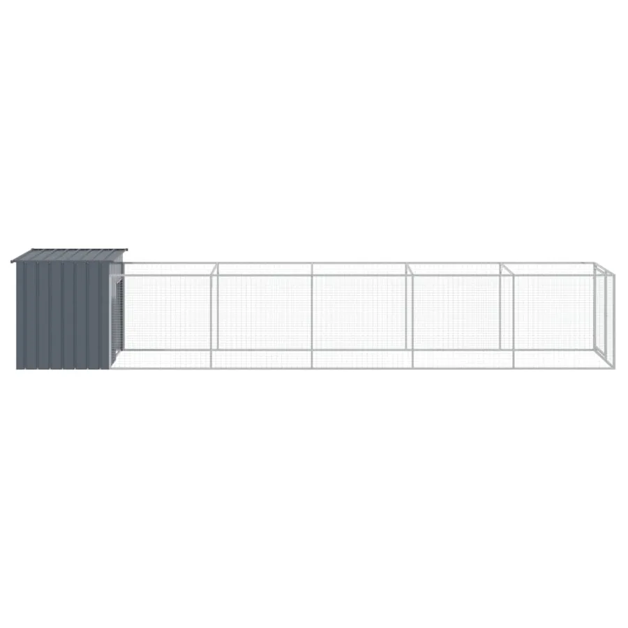 Niche pour chien avec cour anthracite 110x609x110 cm - 4