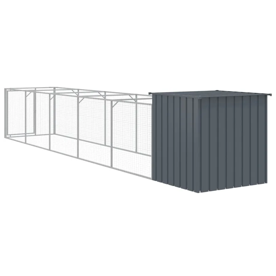 Niche pour chien avec cour anthracite 110x609x110 cm - 5