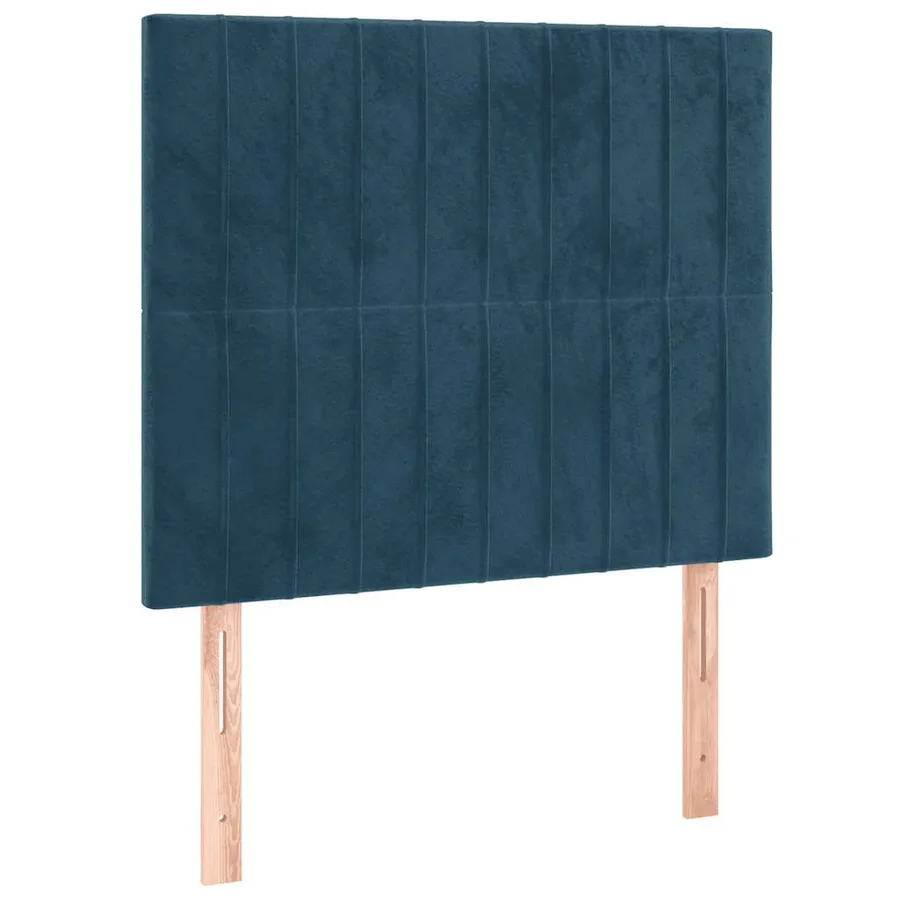 Sommier à lattes de lit et matelas Bleu foncé 80x200 cm Velours - 5