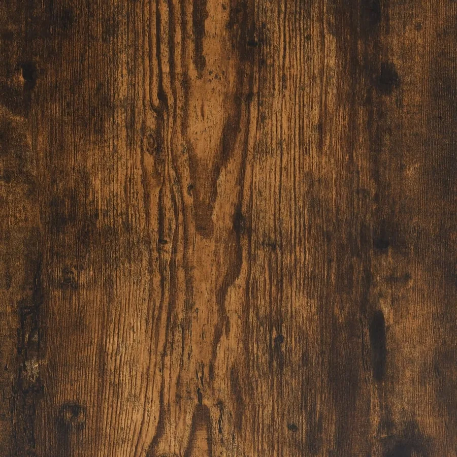 Table console avec tiroirs et étagères chêne fumé - 10
