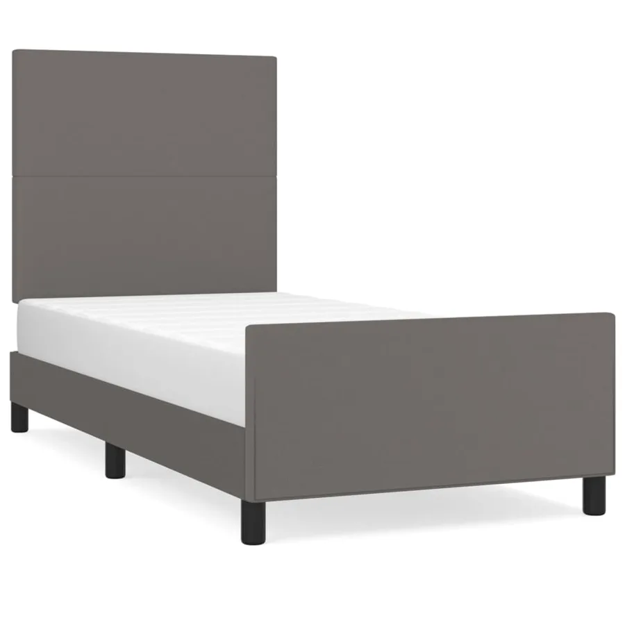 Cadre de lit sans matelas gris 80x200 cm similicuir - 2