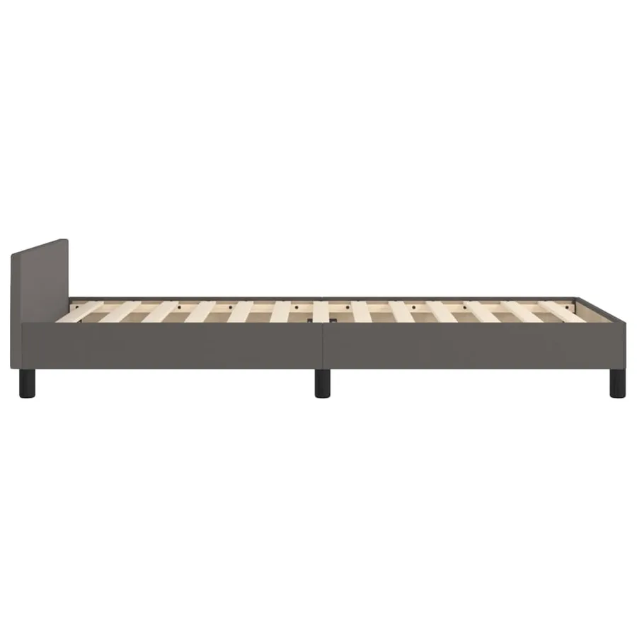 Cadre de lit sans matelas gris 80x200 cm similicuir - 7