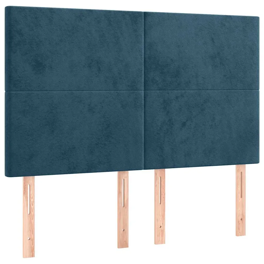 Cadre de lit sans matelas bleu foncé 140x200 cm velours - 9