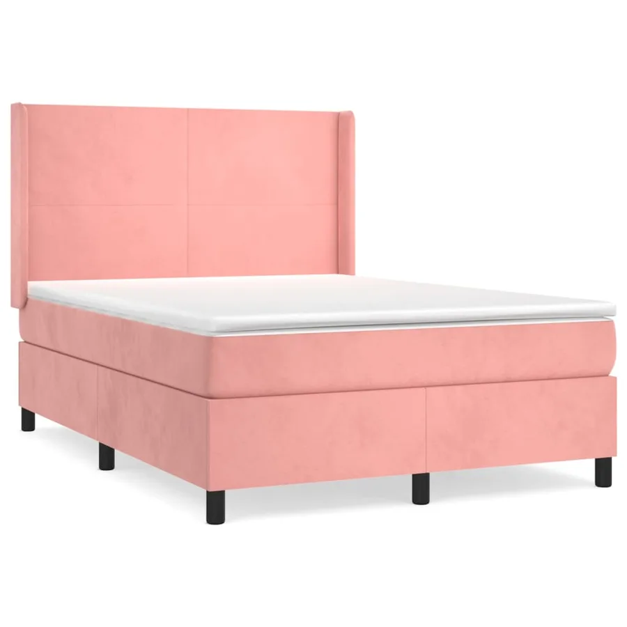 Sommier à lattes de lit avec matelas Rose 140x200 cm Velours - 2