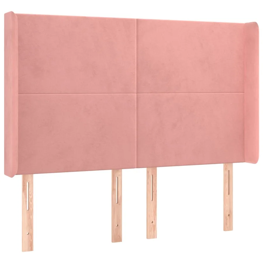 Sommier à lattes de lit matelas et LED Rose 140x200 cm Velours - 7