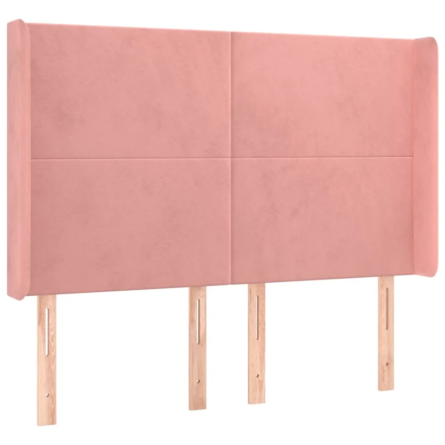 Sommier à lattes de lit matelas et LED Rose 140x190 cm Velours - 7