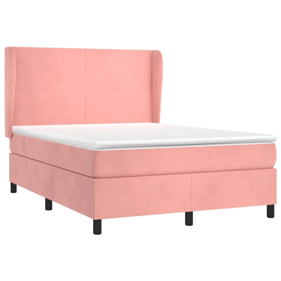 Sommier à lattes de lit avec matelas Rose 140x190 cm Velours - 3