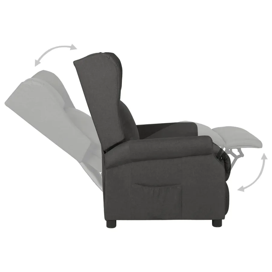 Fauteuil inclinable Gris foncé Tissu - 5