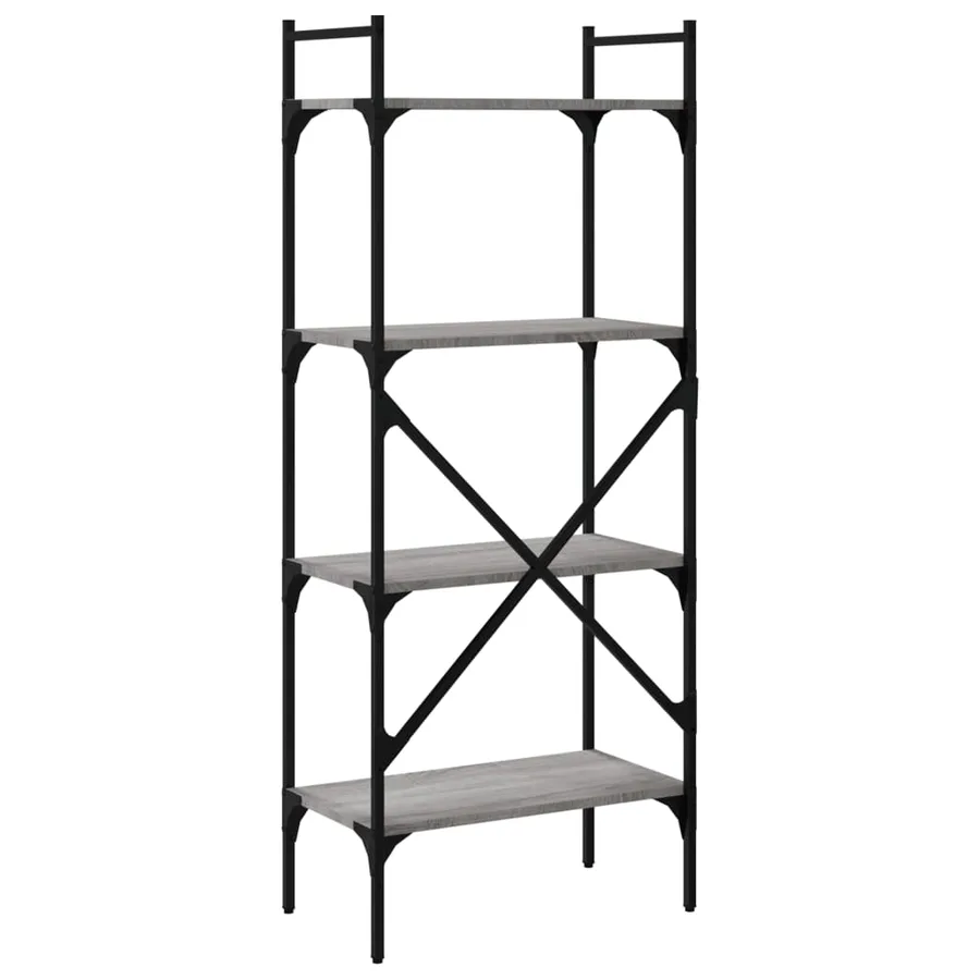 Bibliothèque à 4 niveaux sonoma gris 56x31,5x138,5 cm - 4