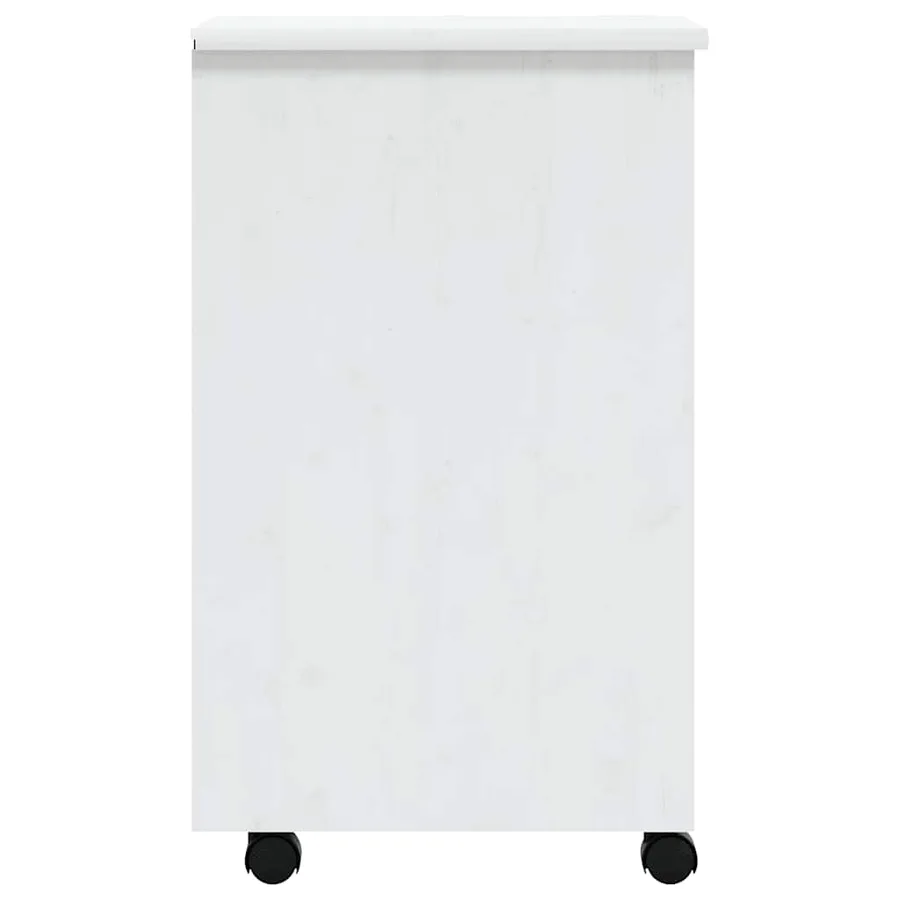 Armoire roulante avec tiroirs MOSS blanc bois de pin solide - 7