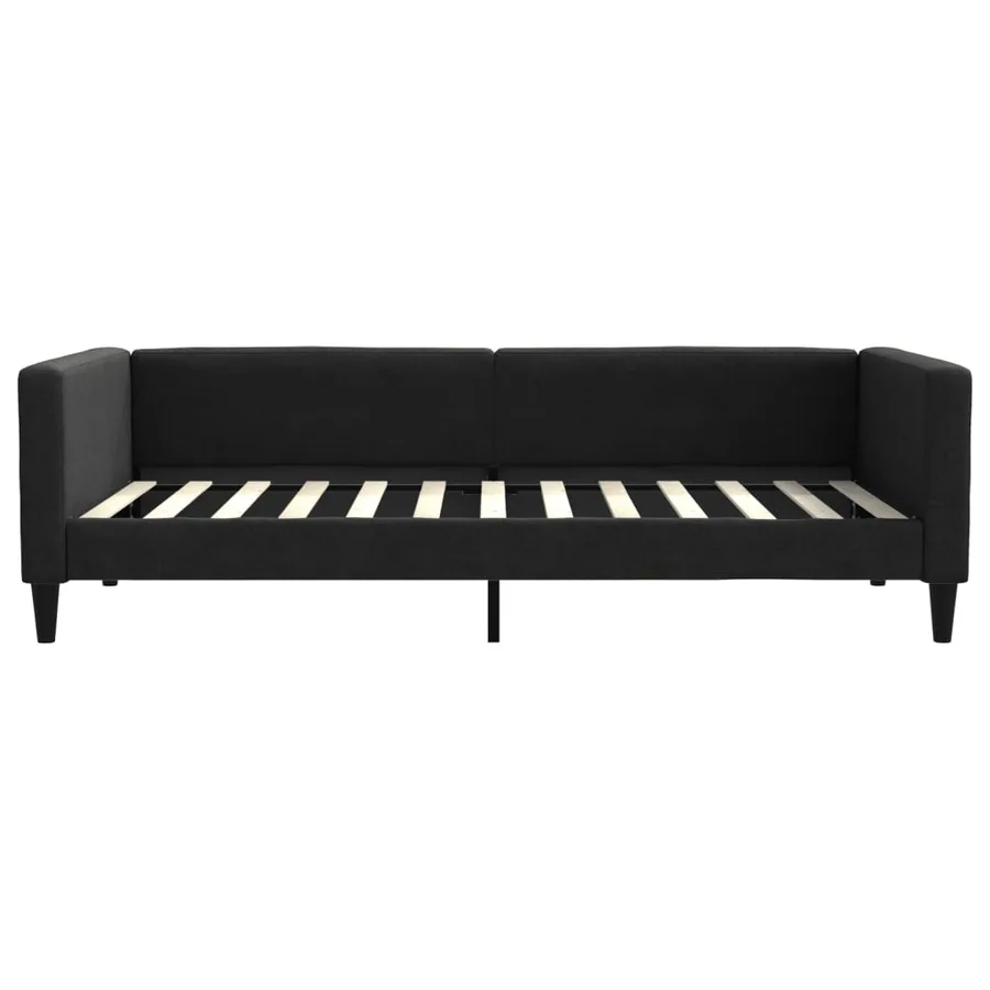 Lit de jour avec matelas noir 100x200 cm tissu - 4
