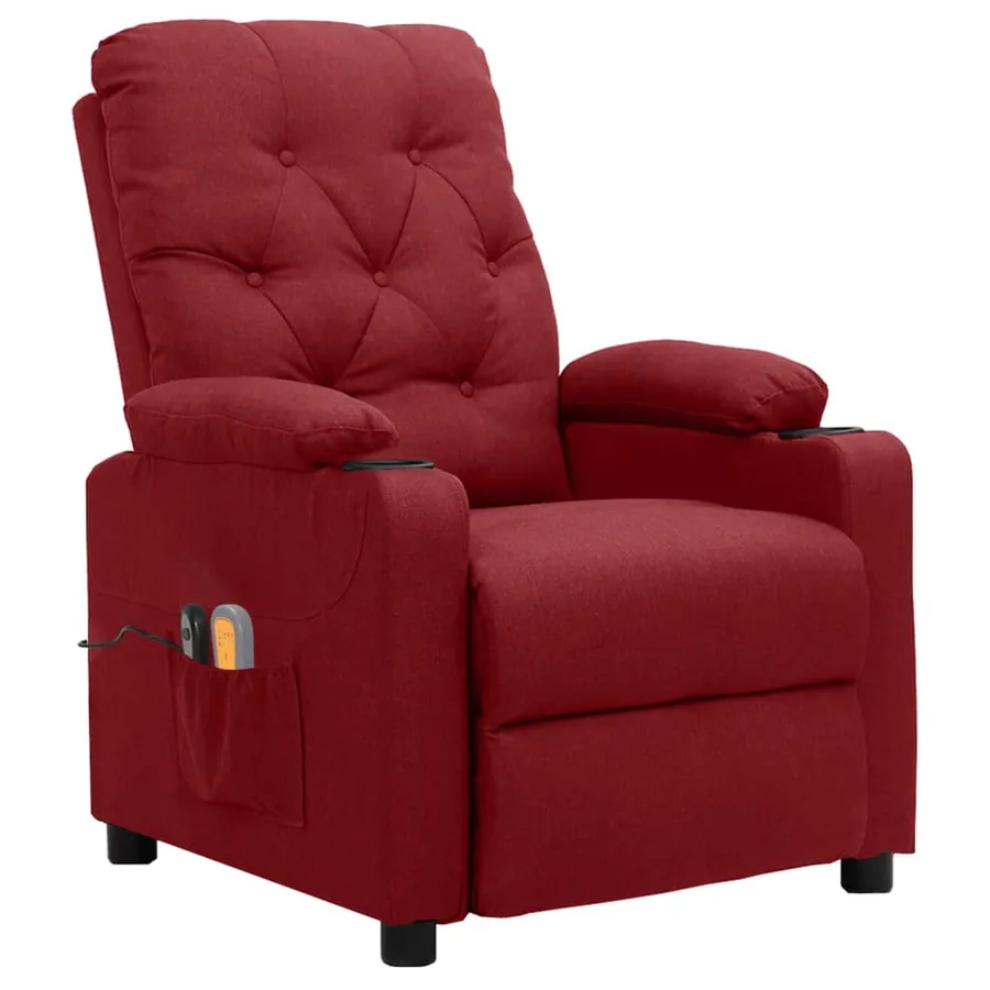 Fauteuil électrique de massage Bordeaux Tissu - 2