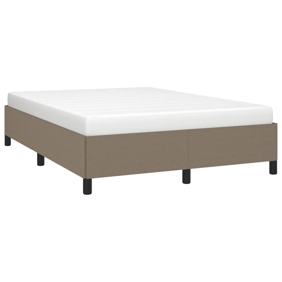 Cadre de lit sans matelas taupe 140x200 cm tissu - 4