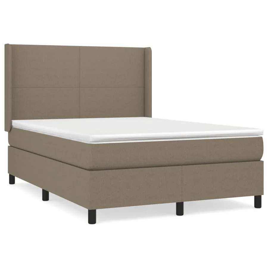Sommier à lattes de lit avec matelas Taupe 140x200 cm Tissu - 2