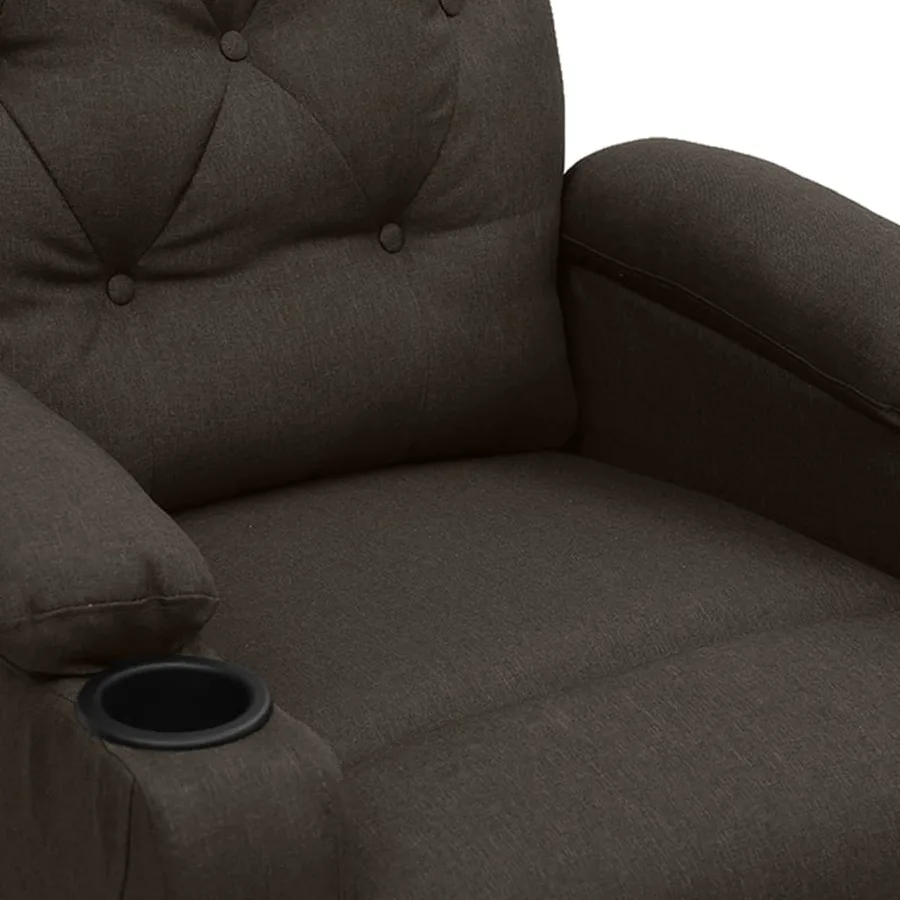 Fauteuil électrique de massage Marron foncé Tissu - 8