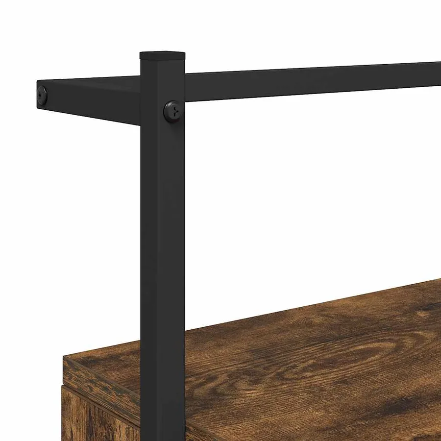 Table de chevet murale chêne fumé 35x30x51 cm cm - 9