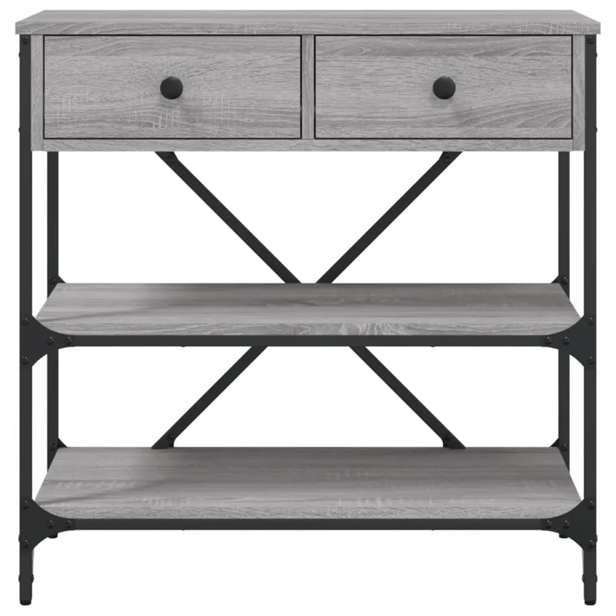 Table console sonoma gris 75x34,5x75 cm bois d'ingénierie - 5