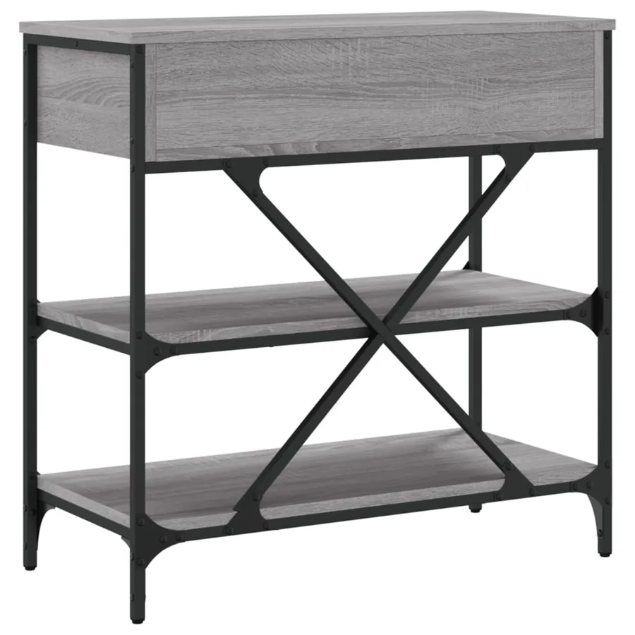 Table console sonoma gris 75x34,5x75 cm bois d'ingénierie - 7