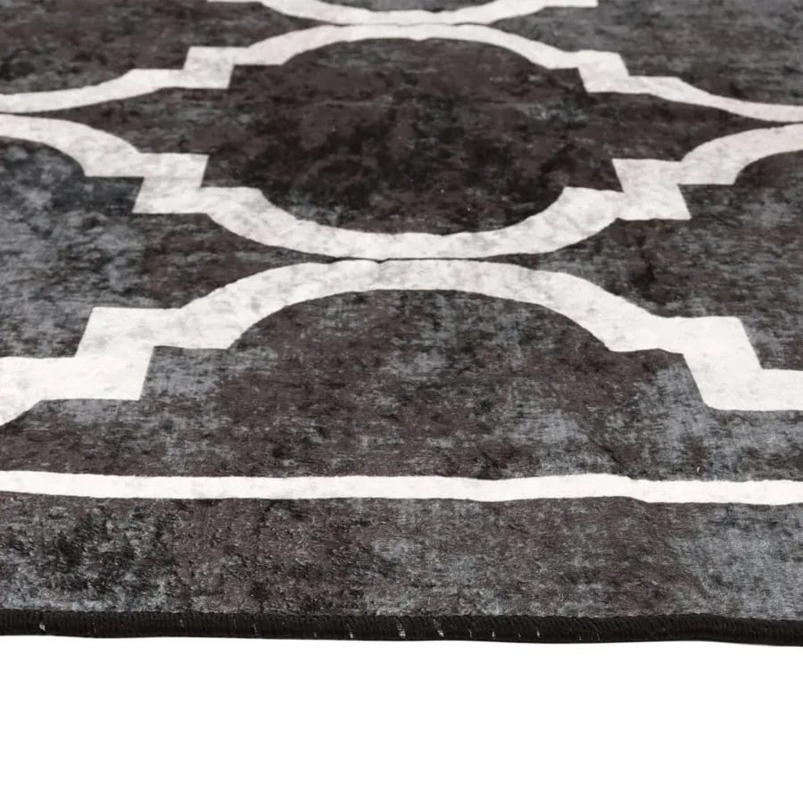 Tapis lavable noir et blanc 190x300 cm - 6