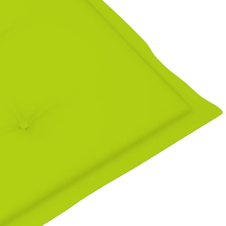 Chaises de jardin lot de 2 et coussins vert vif Teck massif - 9