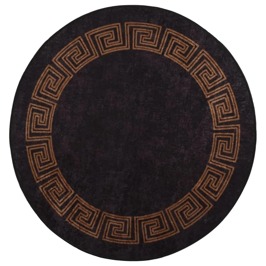 Tapis lavable noir et doré Ø 200 cm - 2