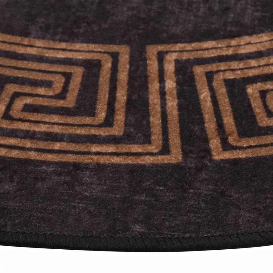 Tapis lavable noir et doré Ø 200 cm - 4