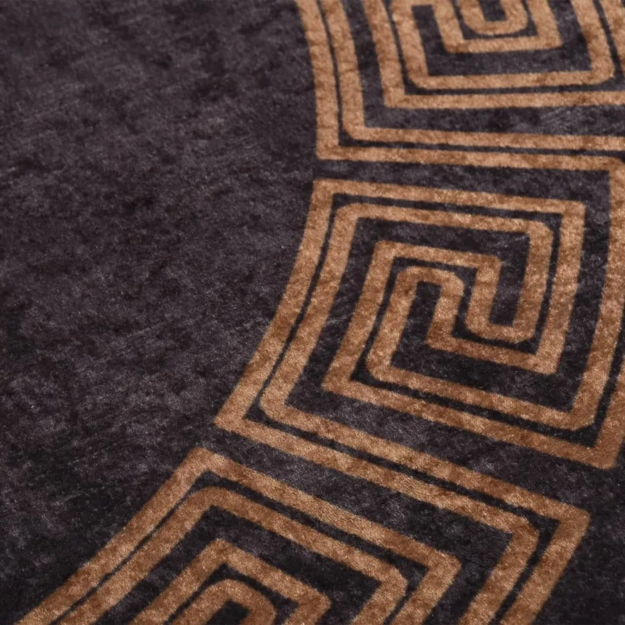 Tapis lavable noir et doré Ø 200 cm - 5