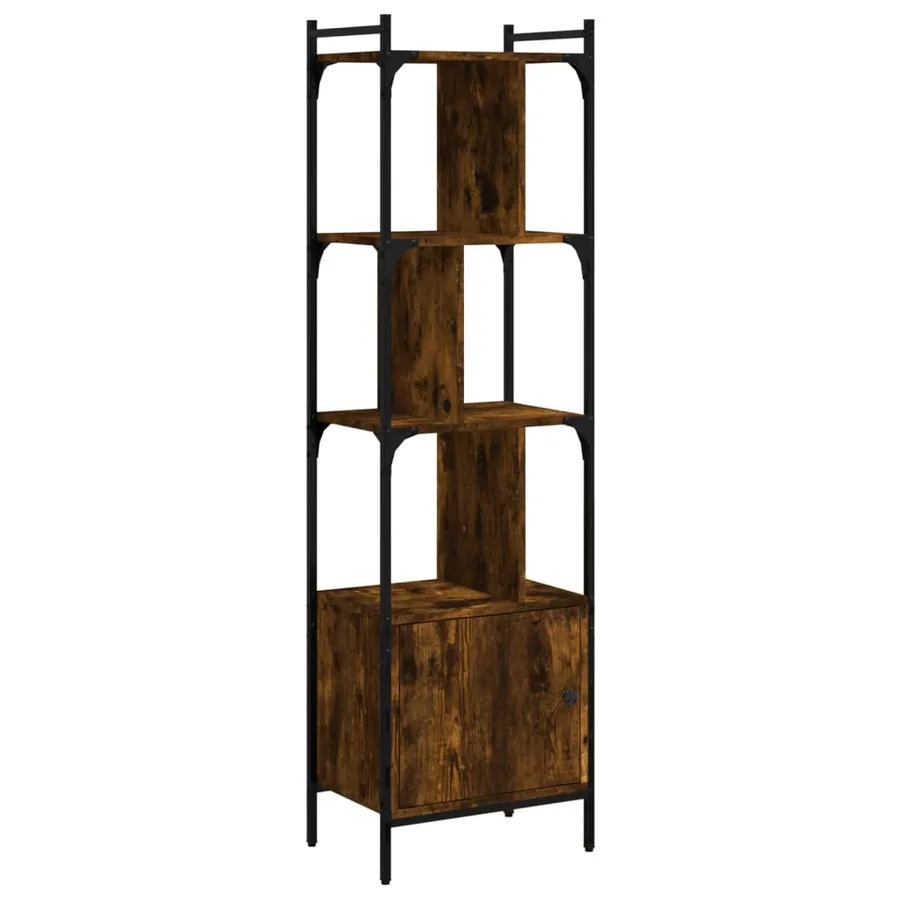 Bibliothèque avec porte chêne fumé 44,5x30x154,5 cm - 2