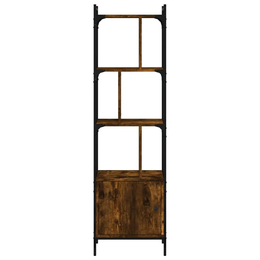 Bibliothèque avec porte chêne fumé 44,5x30x154,5 cm - 4