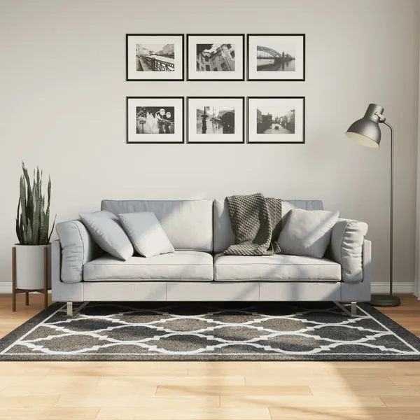 Tapis lavable noir et blanc 120x180 cm