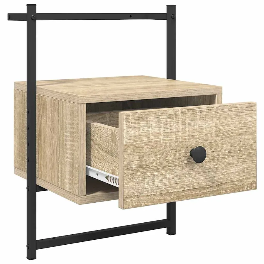 Table de chevet murale chêne sonoma 35x30x51 cm - 5