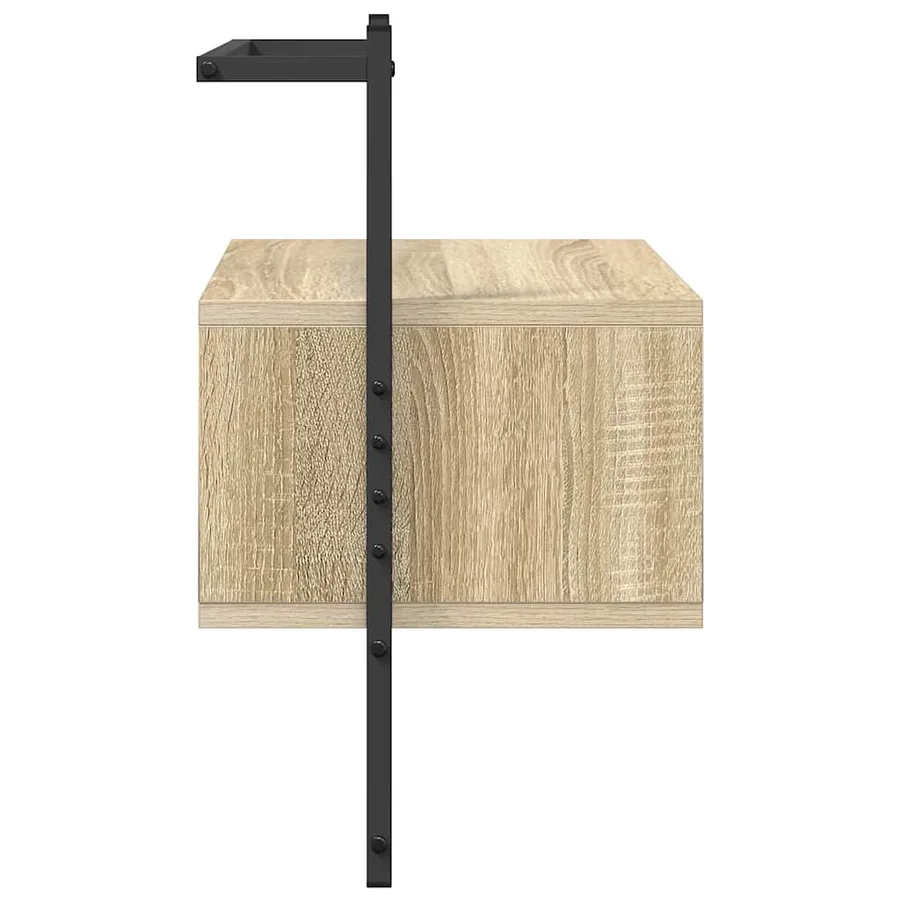 Table de chevet murale chêne sonoma 35x30x51 cm - 7