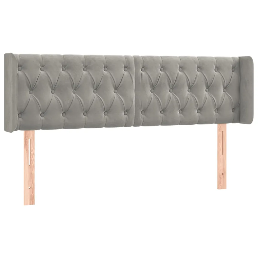 Tête de lit à LED Gris clair 163x16x78/88 cm Velours - 3