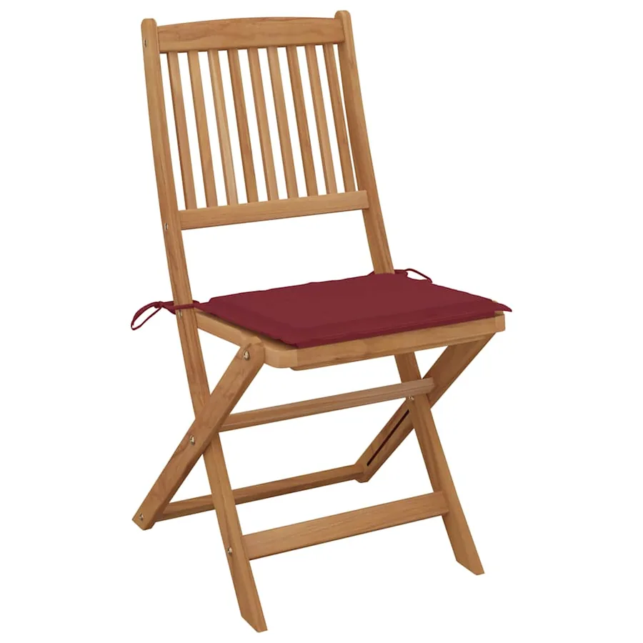 Chaises pliables de jardin lot de 4 avec coussins Bois d'acacia - 2